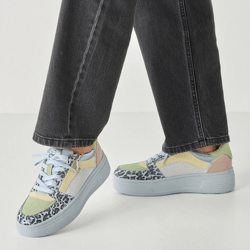 Tamaris - 83715 Comfort Platform Trainers, Blue Multi